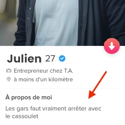 Description Tinder qui marche.